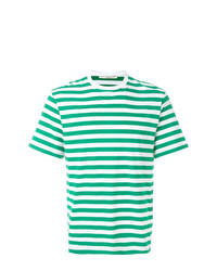 T-shirt girocollo a righe orizzontali verde di Golden Goose Deluxe Brand