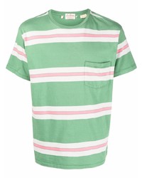 T-shirt girocollo a righe orizzontali verde di Levi's