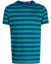 T-shirt girocollo a righe orizzontali verde di Polo Ralph Lauren