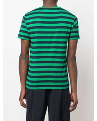 T-shirt girocollo a righe orizzontali verde di Polo Ralph Lauren