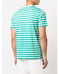 T-shirt girocollo a righe orizzontali verde di Carhartt WIP