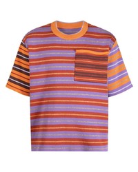T-shirt girocollo a righe orizzontali viola melanzana di Jacquemus