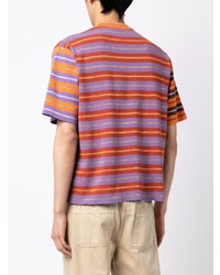 T-shirt girocollo a righe orizzontali viola melanzana di Jacquemus
