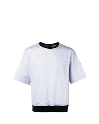 T-shirt girocollo a righe verticali azzurra di 3.1 Phillip Lim