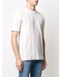 T-shirt girocollo a righe verticali beige di Fendi