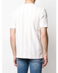 T-shirt girocollo a righe verticali beige di Fendi