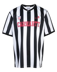 T-shirt girocollo a righe verticali bianca e nera di Carhartt WIP