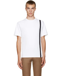 T-shirt girocollo a righe verticali bianca