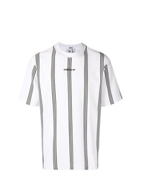 T-shirt girocollo a righe verticali bianca di adidas