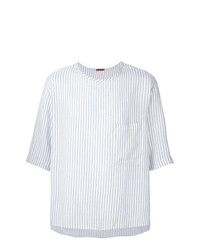 T-shirt girocollo a righe verticali bianca di Barena