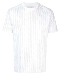 T-shirt girocollo a righe verticali bianca di Cerruti 1881