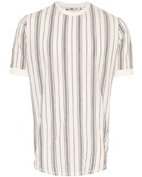 T-shirt girocollo a righe verticali bianca di Prevu