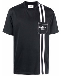 T-shirt girocollo a righe verticali blu scuro di Bally