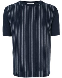 T-shirt girocollo a righe verticali blu scuro di Cerruti 1881
