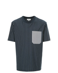 T-shirt girocollo a righe verticali blu scuro di CK Calvin Klein