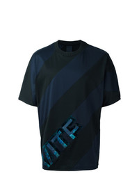T-shirt girocollo a righe verticali blu scuro di Juun.J