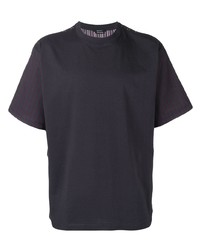 T-shirt girocollo a righe verticali blu scuro di Qasimi