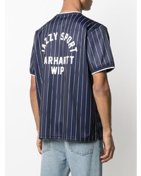 T-shirt girocollo a righe verticali blu scuro di Carhartt WIP