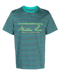 T-shirt girocollo a righe verticali foglia di tè di Martine Rose