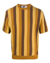 T-shirt girocollo a righe verticali gialla di Anglozine