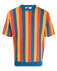 T-shirt girocollo a righe verticali multicolore di Anglozine
