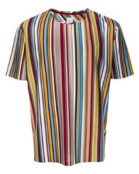 T-shirt girocollo a righe verticali multicolore di Paul Smith