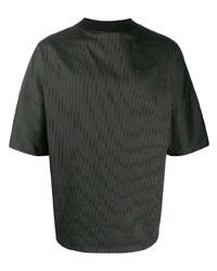 T-shirt girocollo a righe verticali nera di Alchemy