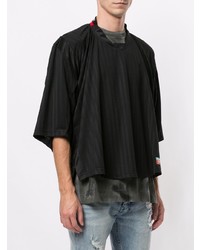 T-shirt girocollo a righe verticali nera di Martine Rose