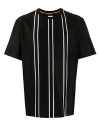 T-shirt girocollo a righe verticali nera di Paul Smith