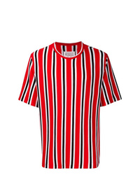 T-shirt girocollo a righe verticali rossa di Maison Margiela