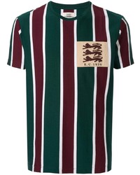 T-shirt girocollo a righe verticali verde scuro di Kent & Curwen