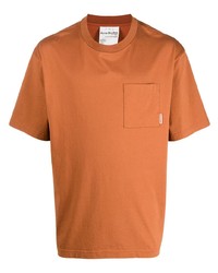 T-shirt girocollo arancione di Acne Studios