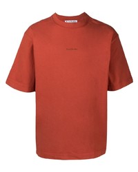 T-shirt girocollo arancione di Acne Studios