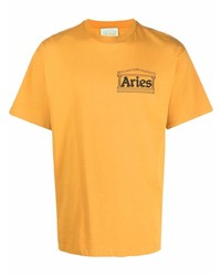T-shirt girocollo arancione di Aries