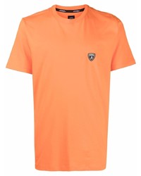 T-shirt girocollo arancione di Automobili Lamborghini