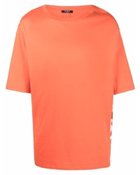 T-shirt girocollo arancione di Balmain