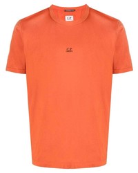 T-shirt girocollo arancione di C.P. Company