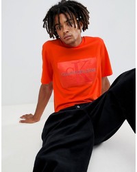 T-shirt girocollo arancione di Calvin Klein Jeans