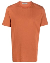 T-shirt girocollo arancione di Corneliani
