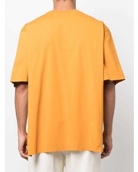 T-shirt girocollo arancione di Lemaire