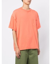 T-shirt girocollo arancione di Facetasm