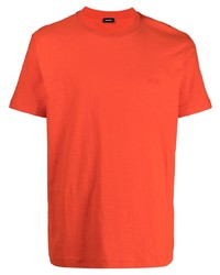 T-shirt girocollo arancione di Diesel