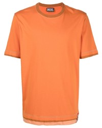 T-shirt girocollo arancione di Diesel