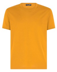 T-shirt girocollo arancione di Dolce & Gabbana