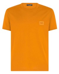 T-shirt girocollo arancione di Dolce & Gabbana