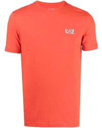 T-shirt girocollo arancione di Ea7 Emporio Armani