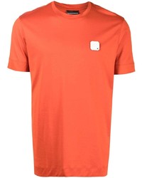 T-shirt girocollo arancione di Emporio Armani