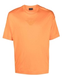 T-shirt girocollo arancione di Emporio Armani