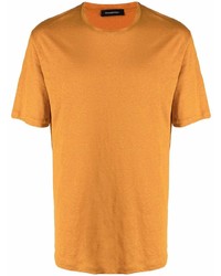 T-shirt girocollo arancione di Ermenegildo Zegna
