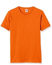 T-shirt girocollo arancione di Fruit of the Loom